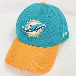 New‎ Era Miami Dolphins 2-Tone 39THIRTY Stretch Flex Hat Cap S/M Turquoise NFL